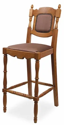 Produktbild von Casa Padrino Luxus Barock Massivholz Barstuhl Braun H. 112 cm - Barock Bar Möbel