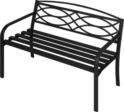 Produktbild von Tuinbank 3-Sitzer – Für Terrasse – Wetterfest – Mit Armlehnen und Rückenlehne – Stahl – Schwarz