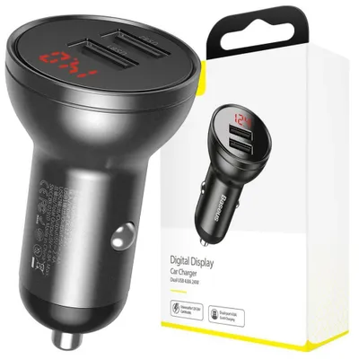 Produktbild von Baseus CCBX-0G, Auto, Zigarettenanzünder, 4,8 A, Schwarz, Grau