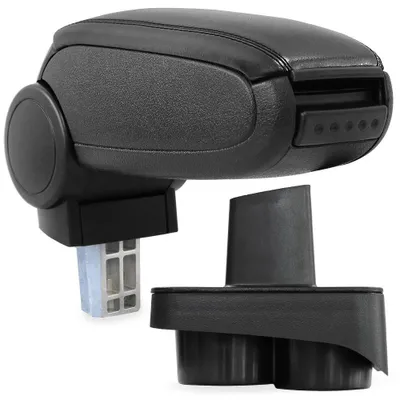 Produktbild von Armlehne Mittelarmlehne Leder Bezug schwarz für VW Polo 9N 9N2 9N3 + GTI