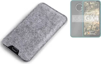 Produktbild von K-S-Trade Filz Handyhülle kompatibel mit Gigaset GX4 Schutzhülle Filztasche Filz Tasche Case Sleeve Handy Hülle Filzhülle grau