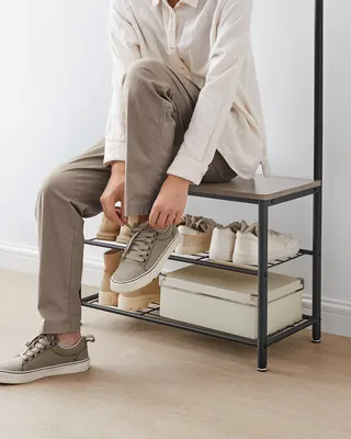 Immagine prodotto di Appendiabiti VASAGLE, con seduta, con ganci, 3 ripiani, altezza 175 cm-41