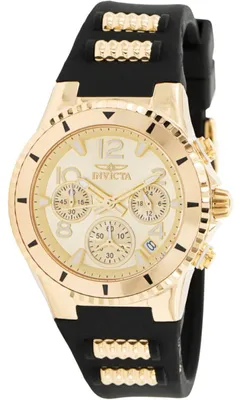 Produktbild von Invicta BLU 36909 Damenuhr - Quarzwerk - Edelstahl mit goldenem Zifferblatt - 39 mm