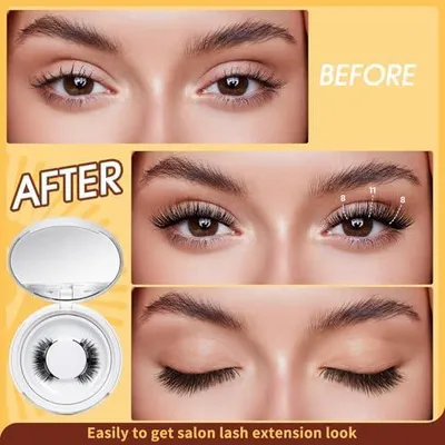 Produktbild von Wiederverwendbares Magnet-Wimpernset mit 1 Paar Wimpern und Applikator