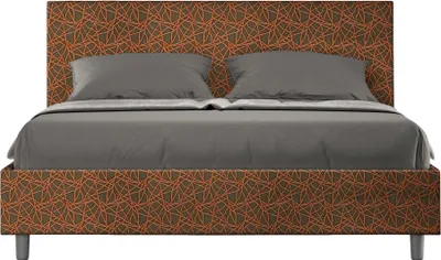 Produktbild von ITYHOME - Gepolstertes Bett mit Lattenrost 160x210 mit Stoffbezug Era 04 Orange Adele