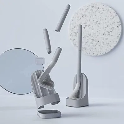 Produktbild von Famanu Toilettenbürste mit langer Stiel - Grau