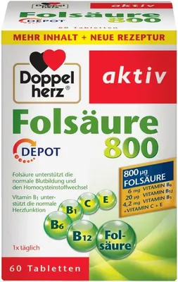 Produktbild von Doppelherz Folsäure 800 Depot, 60 St. Tabletten