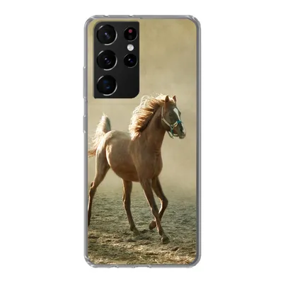 Produktbild von MuchoWow® Handyhülle Schutzhülle Hülle für Samsung Galaxy S21 Ultra Pferd - Sand - Nebel Silikon Softcase Handy Hülle - Mobiltelefon