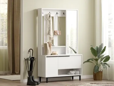 Obrázek produktu pro Skye Decor, On11-W, předsíňový stojan, 100 % MELAMINOVANÉ DESKY, bílá, 102,2 x 35,5 x 178,2 cm