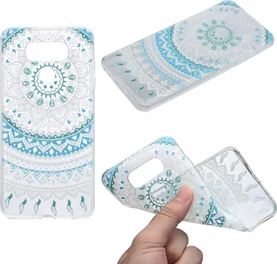 Produktbild von Henna Cover für LG G6 Case Schutz Hülle Silikon Sonne Blau