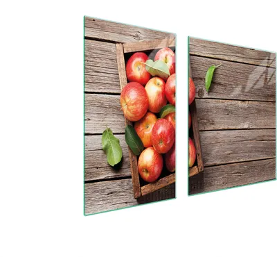 Produktbild von Glasplatte und Schneidebrett 100x52 Äpfel