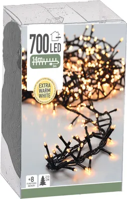 Produktbild von Nampook Weihnachtsbaumbeleuchtung 14 Meter warmweiß - 700 Leds für den Innen- und Außenbereich