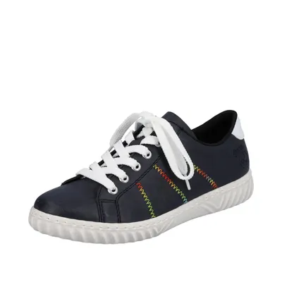 Produktbild von Rieker Damen Sneaker Schnürer Halbschuh Ziernaht N0910, Größe:42 EU, Farbe:Blau