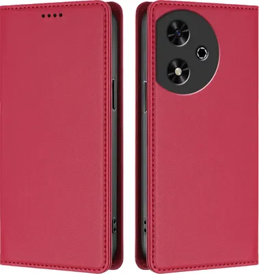 Obrázek produktu pro Kožené pouzdro pro Honor Play50, magnetické flipové pouzdro zPolyuretankůže se stojánkem Červená