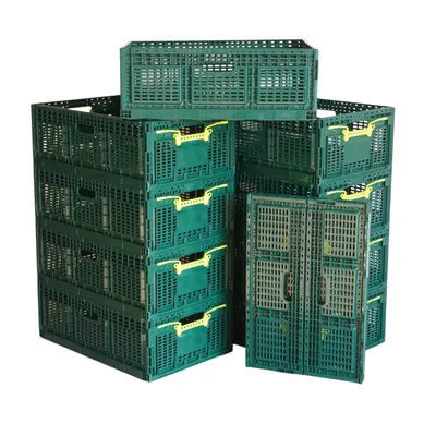 Produktbild von 10 Stück faltbare Gemüsekisten 600 x 400 x 219 mm aus Kunststoff