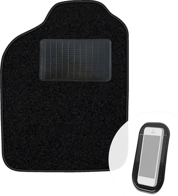 Produktbild von moto-MOLTICO Fahrer Fußmatte Auto Velours Fahrerseite Autoteppiche Schwarz Fahrermatte 1-teilig passend für Renault Clio I 1990-1998