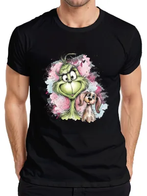 Immagine prodotto di Maglietta da uomo Grinch Christmas Dog Funny Gift Vintage Cartoon, nero, XL