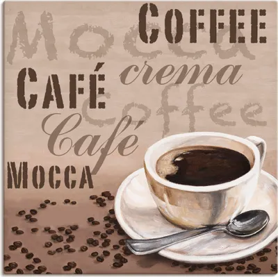 Produktbild von ARTland Leinwandbild Mocca - Kaffee Größe: 40x40 cm