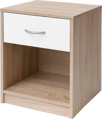 A single nightstand with one drawer and an open shelf.