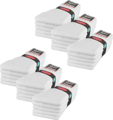 Produktbild von 10 | 20 | 30 Paar Sportsocken Tennissocken Arbeitssocken Damen & Herren - 30 Paar Weiß 47-50
