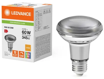 Zdjęcie produktu dla Osram LED R80 DIM P, 4,9 W, 60 W, E27, 345 lm, 25000 h, Ciepłe białe