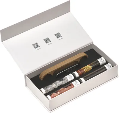 Obrázek produktu pro Set Spice Tasters se struhadlem - sůl, pepř, chili v dárkovém balení - rivsalt