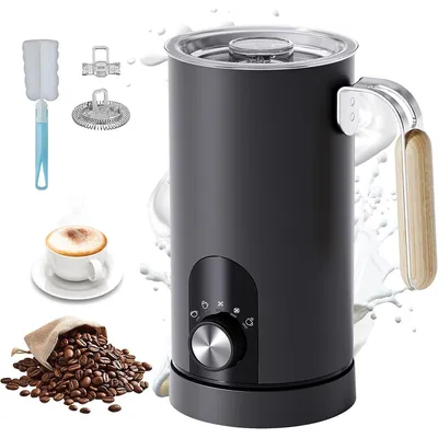 Produktbild von Elektrischer Milchaufschäumer 5 in 1, 350ml Milchschäumer, heiß & kalt, Milch erhitzen, Antihaft, für Latte Macchiato, Cappuccino & Kakao