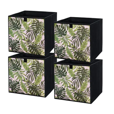 Produktbild von Lavita Storage Box | faltbare Aufbewahrung Boxen 31 x 31 x 31 cm | Schubladen-Organizer Box| Ordnungssysteme für Kleidung | Kleideraufbewahrung & Organisation | Blätter | 4 stück