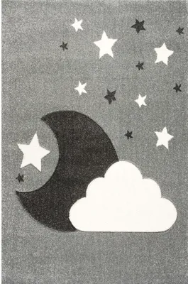 Produktbild von ScandicLiving Kinderteppich 120x180 cm Wolke/Mond silbergrau
