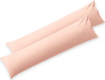 Produktbild von Blumtal Seitenschläferkissen Bezug 40 x 145 (2er Set Kissenbezüge) - Rosa - Kissenhülle mit Reißverschluss
