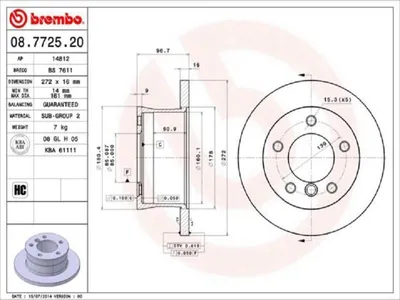 Produktbild von BREMBO Bremsscheiben (2 Stück) Hinterachse 08.7725.20