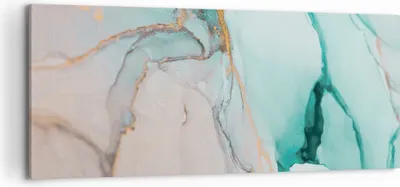 Produktbild von Bild auf Leinwand - Leinwandbild - Einteilig - Marmor Abstraktion Türkis - 120x50cm - Wand Bild - Wanddeko - Wandbilder - Leinwanddruck - Bilder - Wanddekoration - Leinwand bilder - AB120x50-4451