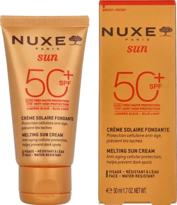 Produktbild von NUXE Sun Melting Face Cream SPF 50, Sonnenschutzcreme, Gesicht, Tube, Anti-Mitesser, Feuchtigkeitsspendend, Nährend, Schutz, Jeder Hauttyp, 50 ml