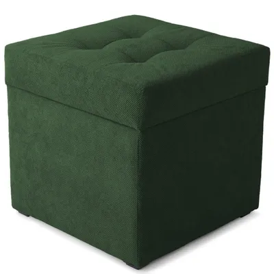 Obrázek produktu pro MG Design, zelený podnožový taburet, 45x45 cm - úložný prostor 50 litrů, nosnost až 300 kg, stabilní a snadno udržovatelný, vhodný do obývacího pokoje, ložnice a chodby