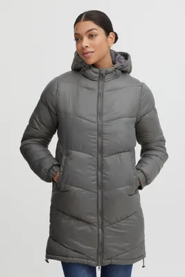 Produktbild von OXMO OXTabata Damen Steppmantel Wintermantel Winterjacke gefüttert mit hochabschließendem Kragen