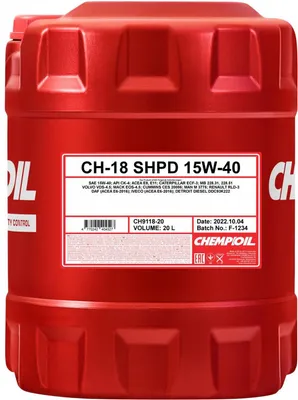 Produktbild von CHEMPIOIL TRUCK CH-18 SHPD für 15W-40 20 Liter Motoröl Motorenöl CATERPILLAR ECF-3 CUMMINS CES 20086 DDC PGOS 93K222 DQC III-10 LA WSS-M2C171-F1 Mack