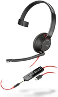 Obrázok produktu pre Poly Blackwire 5210 - Kopfhörer - Kopfband - Anrufe & Musik - Schwarz - Rot - Monophon - Knopf