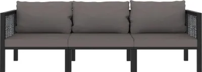 Produktbild von vidaXL 3-Sitzer-Sofa mit Auflage Anthrazit Poly Rattan
