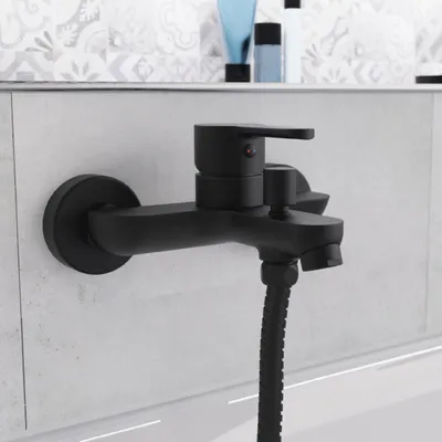 Obrázek produktu pro SCHÜTTE designová vanová baterie DENVER, vanová baterie s 1/2" sprchovou přípojkou, jednopáková vanová baterie černá matná