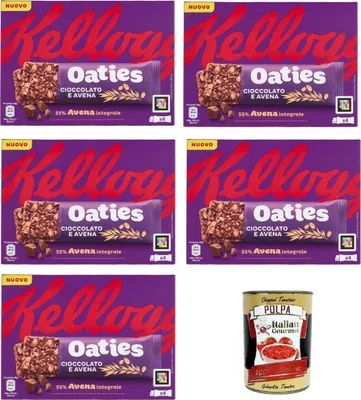 Produktbild von Oaties Chocolate & Oat 5x160gr + Italian Gourmet polpa 400g