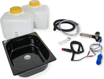Immagine prodotto di set tecnologico lavello da campeggio 12V Kit lavabo 325x265x100mm 10L