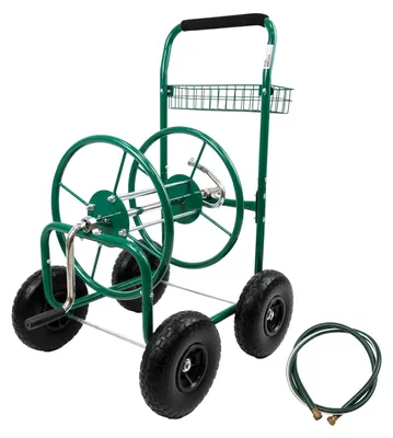 Produktbild von Schlauchwagen Premium 4 Vollgummiräder 92x57x78 cm Stahl, für 80 m Gartenschlauch 3/4" Anschluß grün