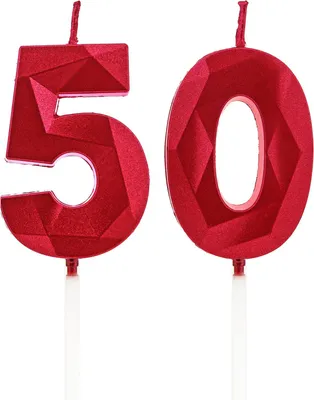 Immagine prodotto di Candeline per torta a forma del numero 50, per festeggiare un compleanno