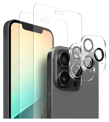 Produktbild von 2x Display + Kamera Glas für Apple iPhone 13 Pro Max Panzerfolie Displayglas Kameraglas 9H Schutzglas