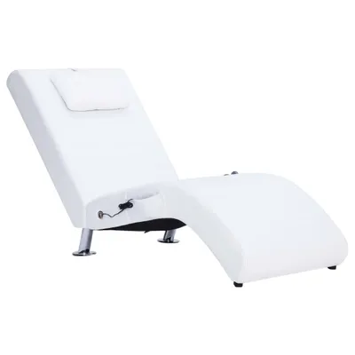 Produktbild von vidaXL Massage-Chaiselongue mit Kissen Weiß Kunstleder
