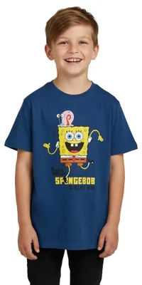 Produktbild von Spongebob Schwammkopf T-Shirt für Jungen - Gary & Spongebob Kinder Shirt Oberteil kurzärmlig Blau 134-140