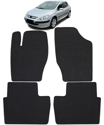 Productafbeelding van Voetmatten voor en achter voor Peugeot 307 (2000-2009), premium kwaliteit, rubber