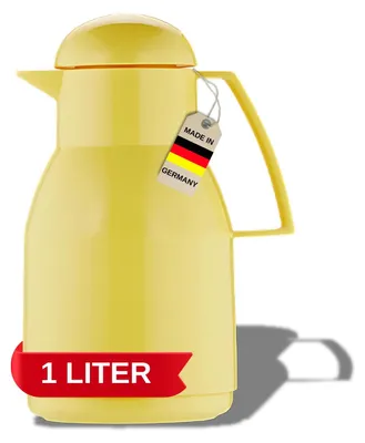 Thermoskanne Kunststoff gelb 1 Liter mit Schraubdeckel