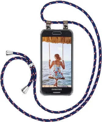 Produktbild von UMHÄNGEHÜLLE + KORDEL für Samsung Galaxy S3 / S3 Neo, Farbe:Blau Weiss Rot