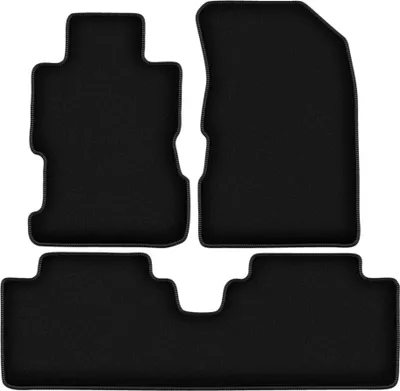 Zdjęcie produktu dla Dywaniki welurowe do Honda Civic VII sedan (2001-2005) - czarne dywaniki samochodowe BASIC komplet (3 szt.)